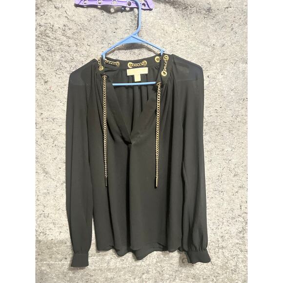 NWT Michael Kors Gold Chain BLK XS - Picture 1 of 5